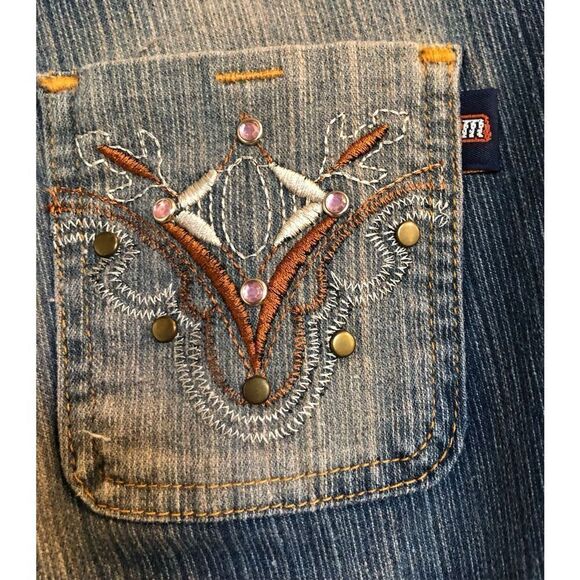 MASTER JEANS - EUC - L Sz S-M Retro Low-Rise Bermuda Shorts/Selectively Faded - Picture 5 of 9